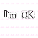 برچسب حرارتی DTF نوشته I'm Ok