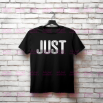برچسب حرارتی DTF نوشته JUST سفید
